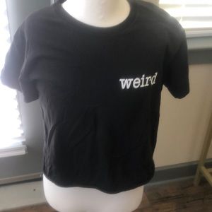 Cropped black t shirt